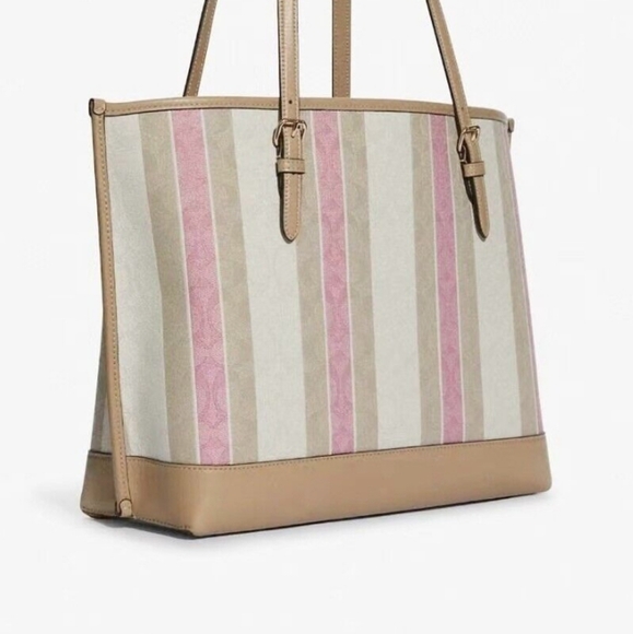 Mollie Tote In Signature Jacquard With Stripes - Picture 6 of 8